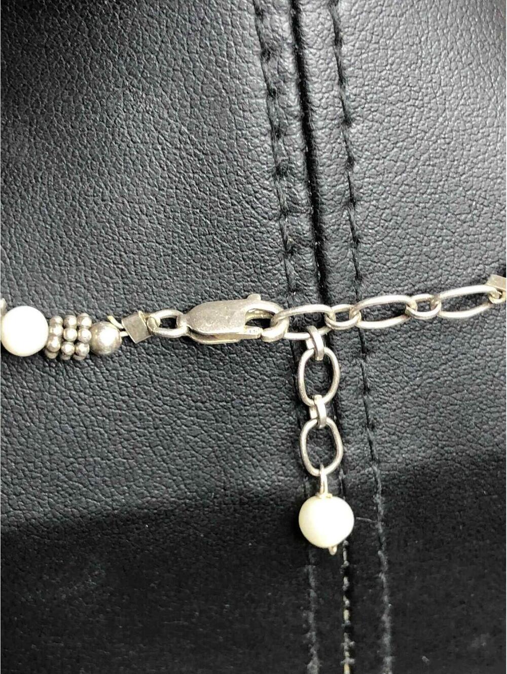 7868 VNTG Sterling 925 Victorian picture pendant 16" Pearl 925 necklace 21 grams - Picture 5 of 5